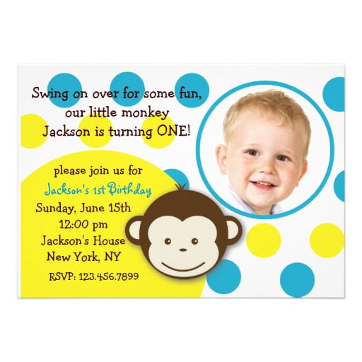 baby free printable monkey birthday invitations