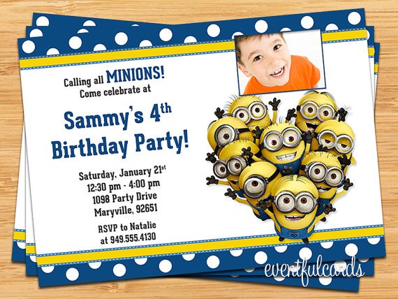 Minions Kids Birthday Party Invitation Printable