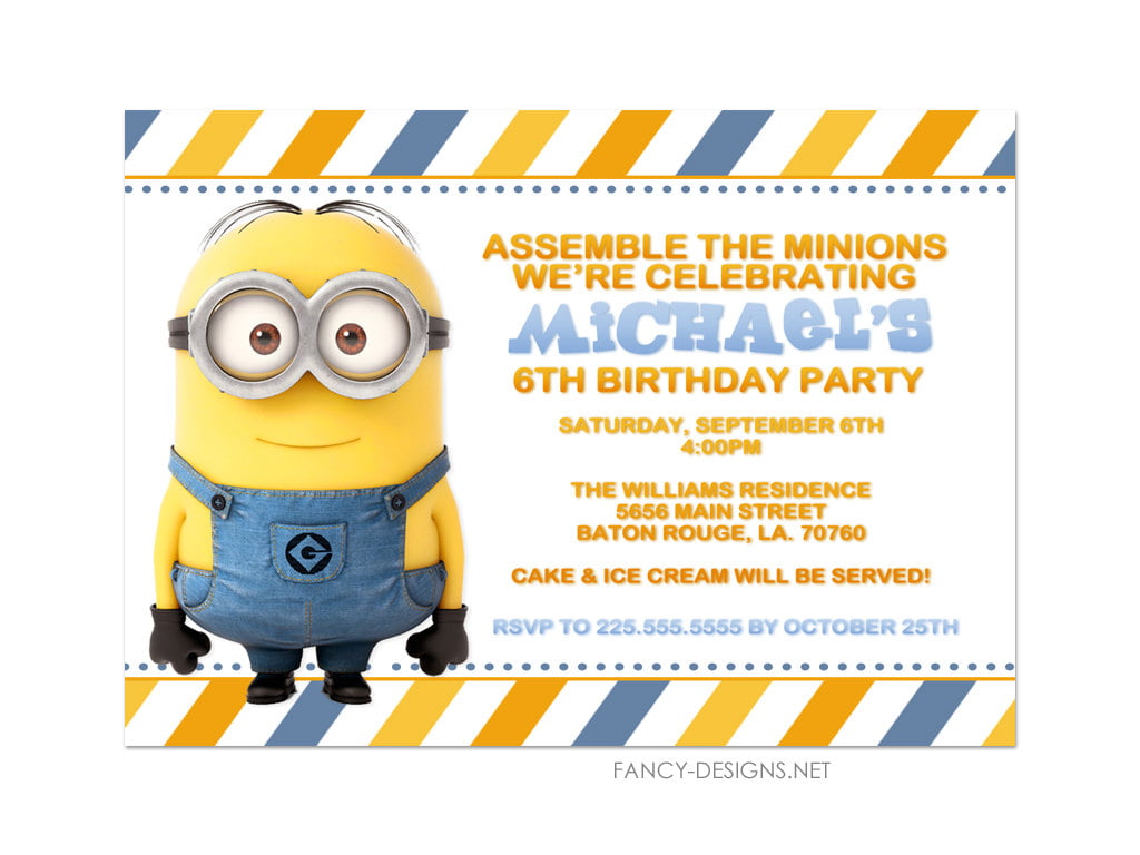 Minion Birthday Party Invitations Postage Edition