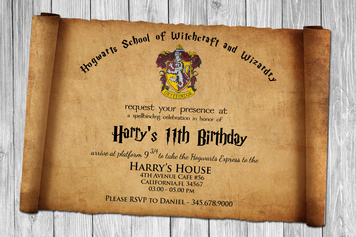 Free Harry Potter Papyrus Style Birthday Invitation Psd Template Download Hundreds Free Printable Birthday Invitation Templates