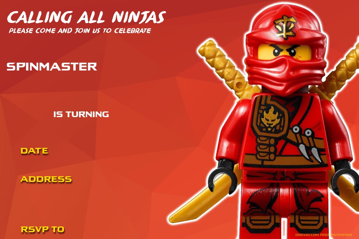 free printable lego ninjago birthday invitation | download