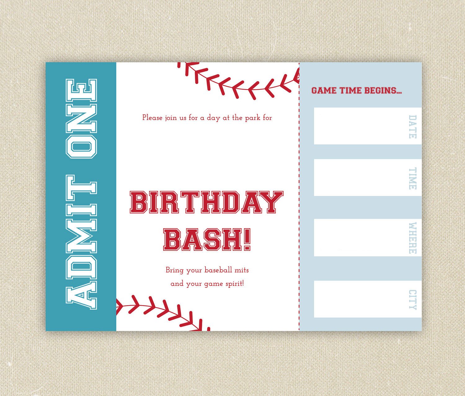 Free Baseball Ticket Birthday Invitation Template Download Hundreds Free Printable Birthday Invitation Templates