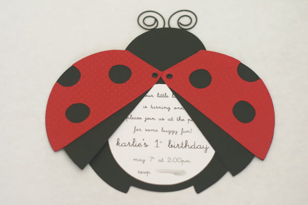 DIY Ladybug Birthday Invitation Templates