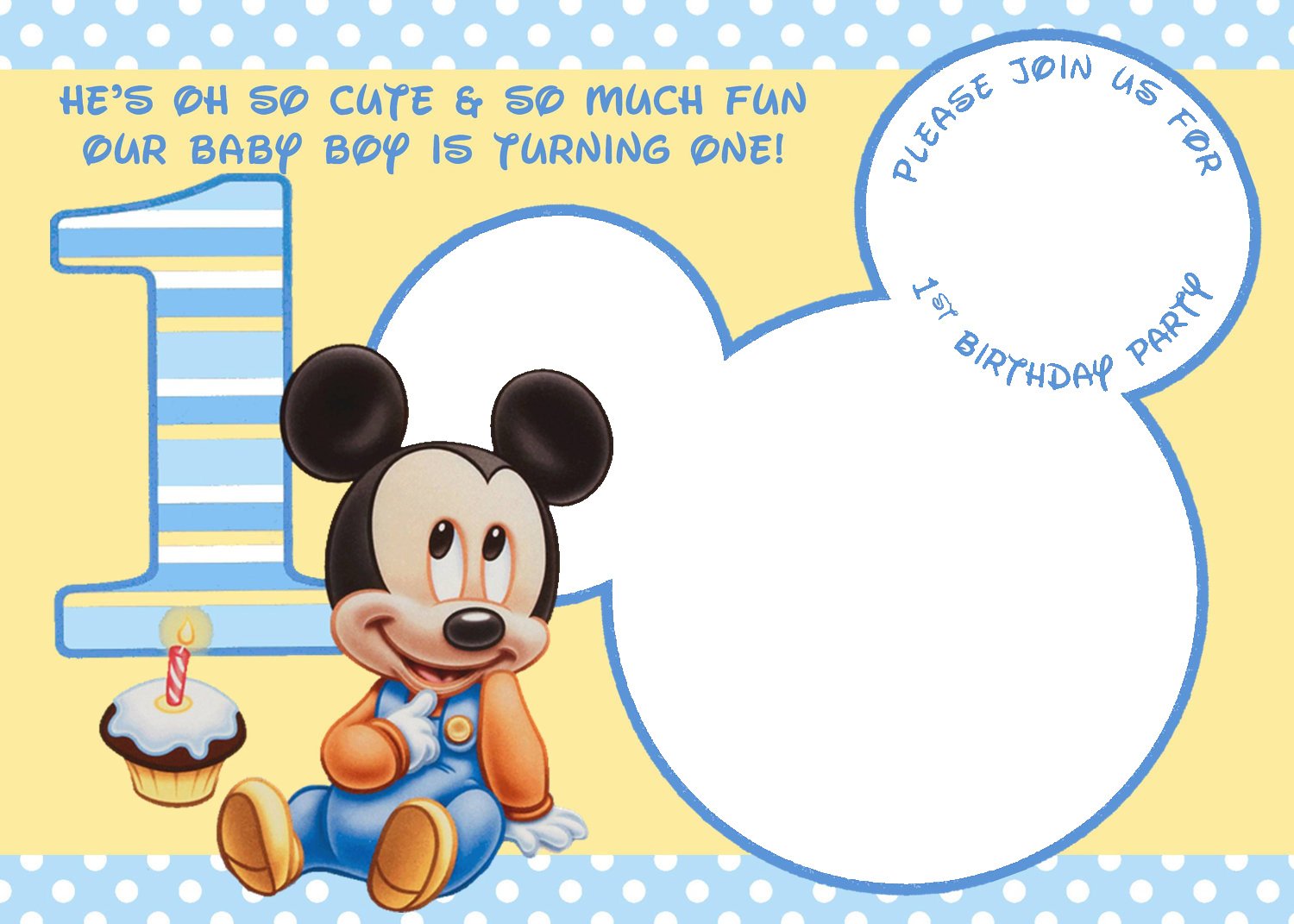 FREE Mickey Mouse Clubhouse 1st Birthday Invitations | Download Hundreds  FREE PRINTABLE Birthday Invitation Templates