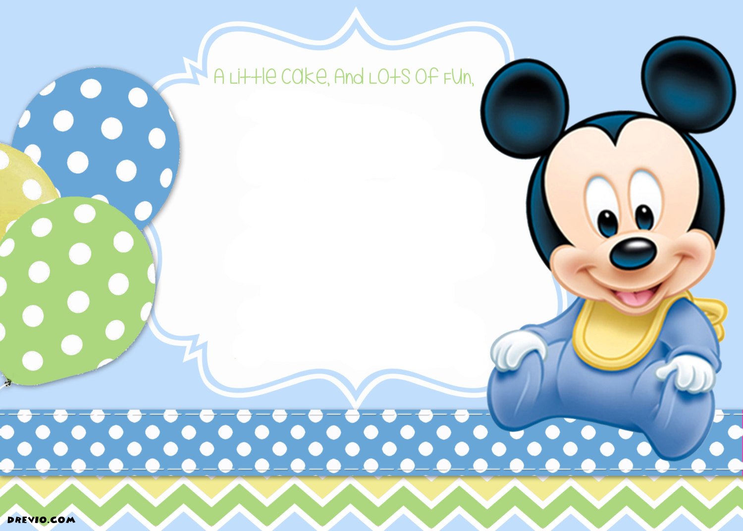 FREE Printable Mickey Mouse 1st Birthday Invitations Template FREE 