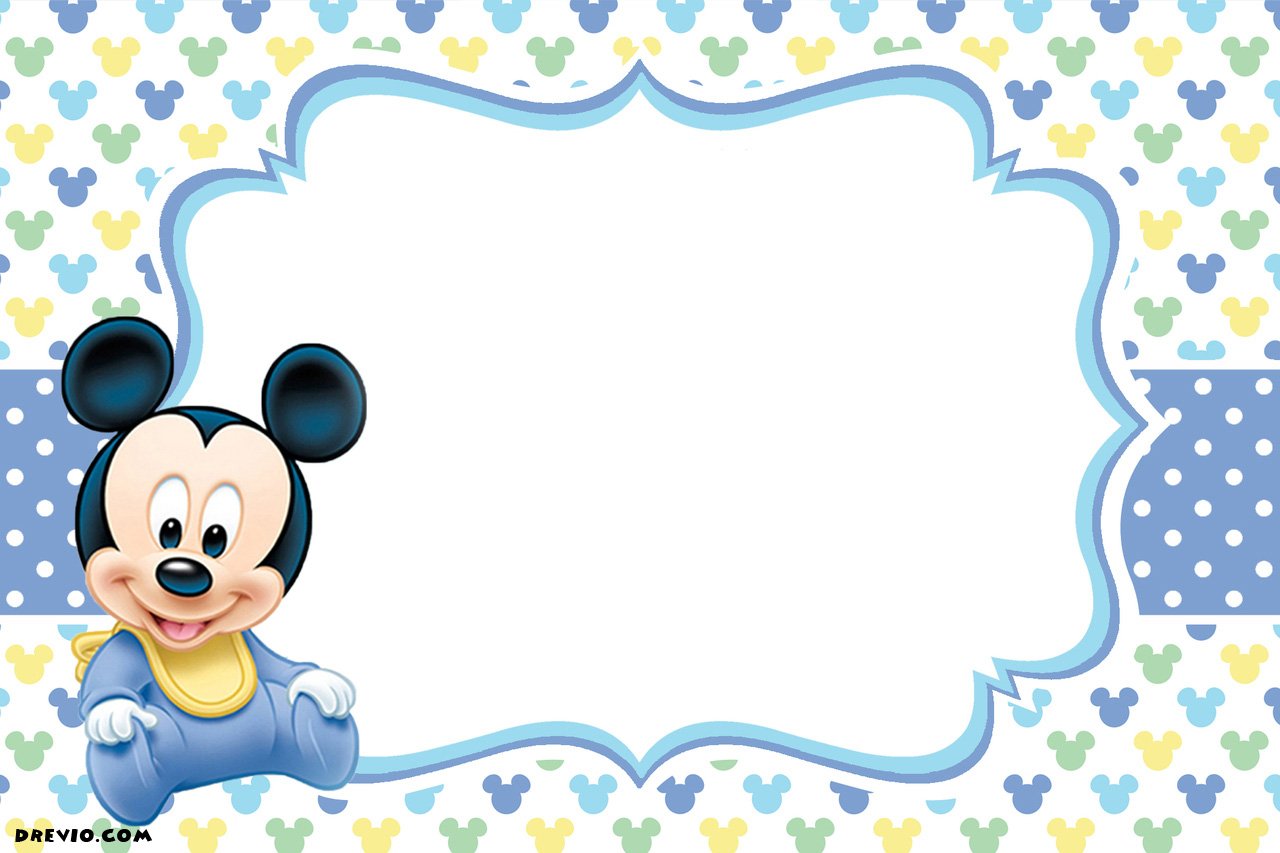 FREE Printable Mickey Mouse 1st Birthday Invitations 