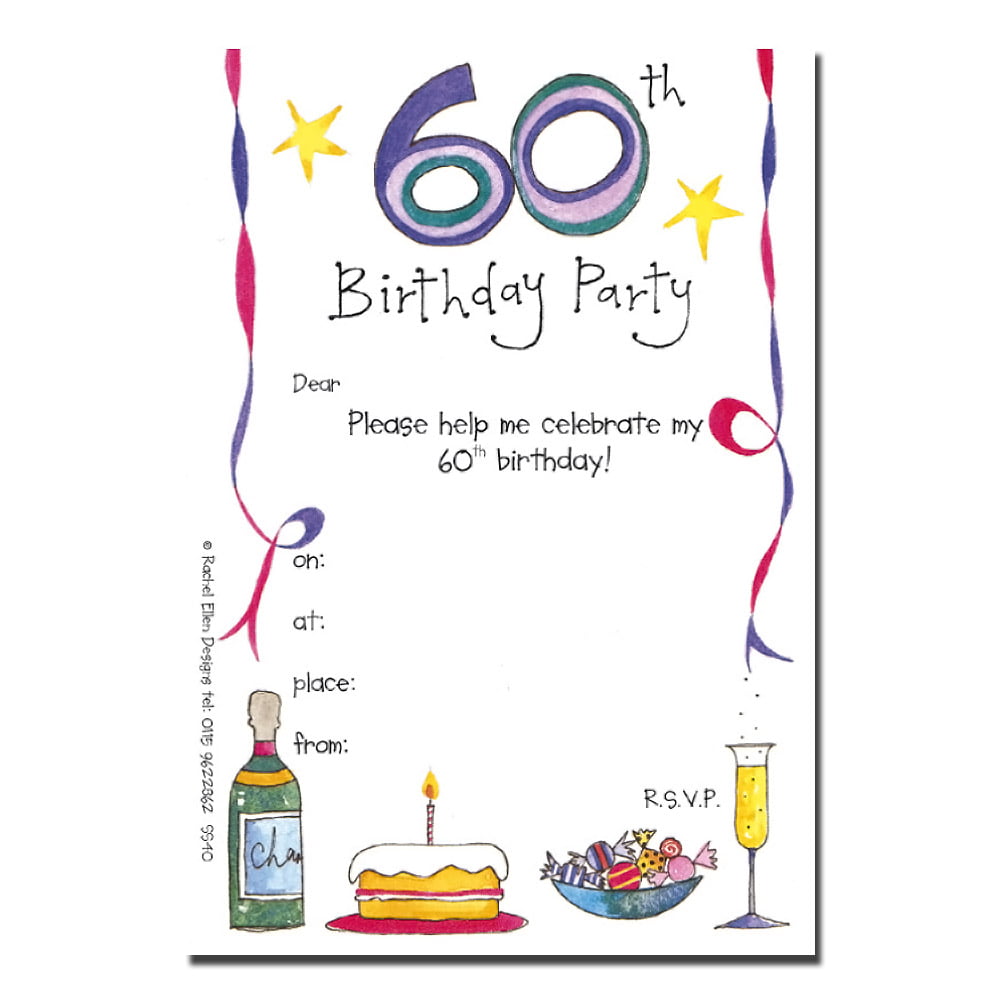 FREE Printable Invitations for 60th Birthday Party Download Hundreds