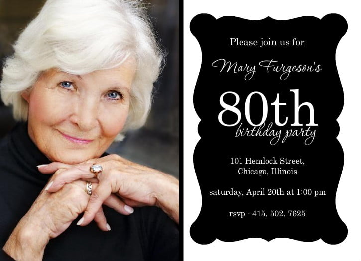 80th Birthday Invitations Templates Ideas FREE PRINTABLE Birthday