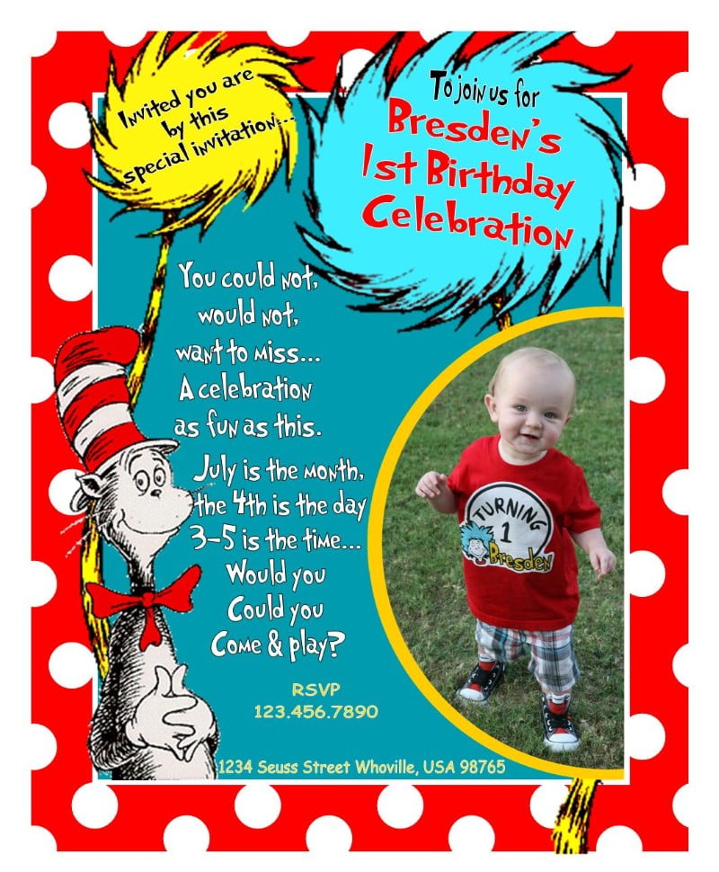 Dr Seuss Birthday Card Template Professional Sample Template