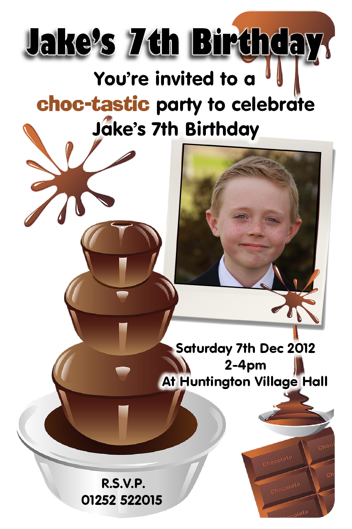 delicious custom Chocolate Birthday Party Invitations Invites N80