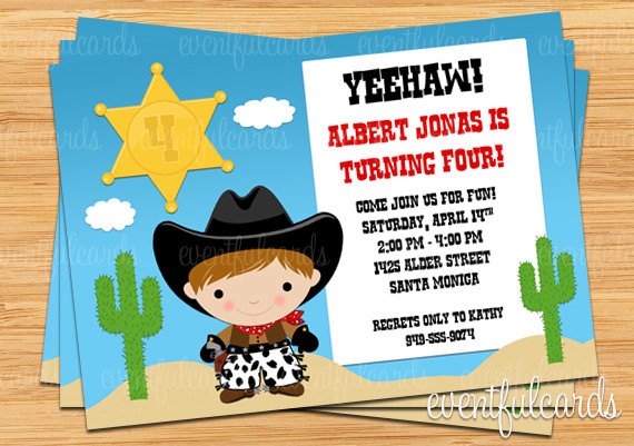 cartoon free printable cowboy birthday invitations