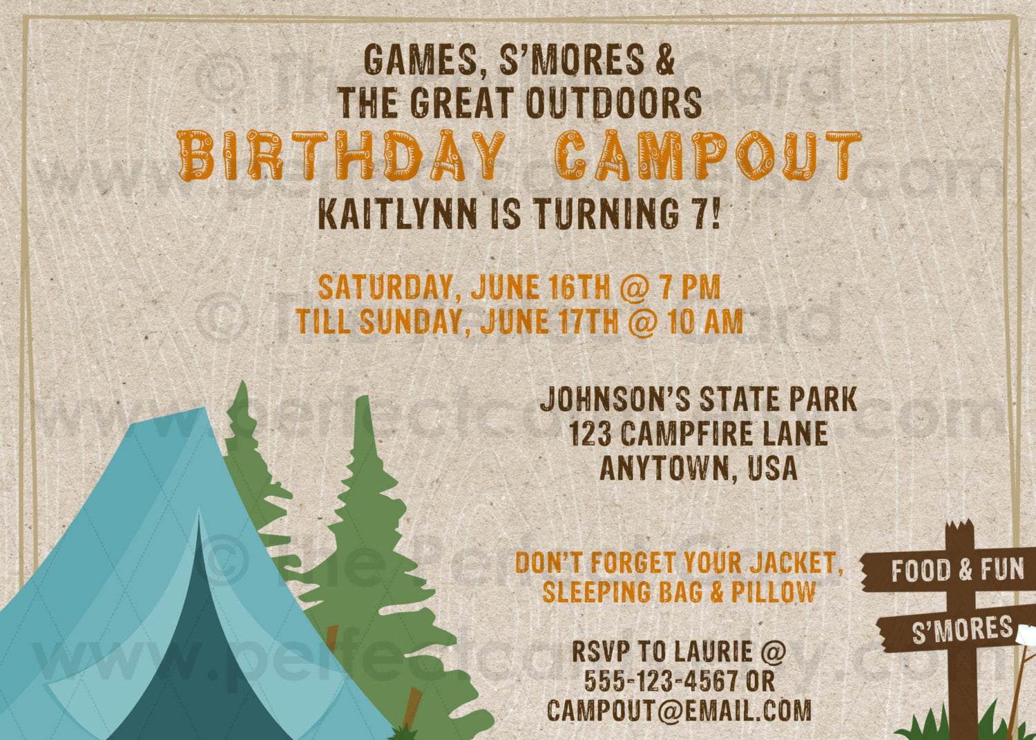 camp 30th birthday invitations for men