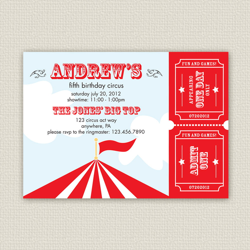 Free Printable Carnival Birthday Party Invitations 