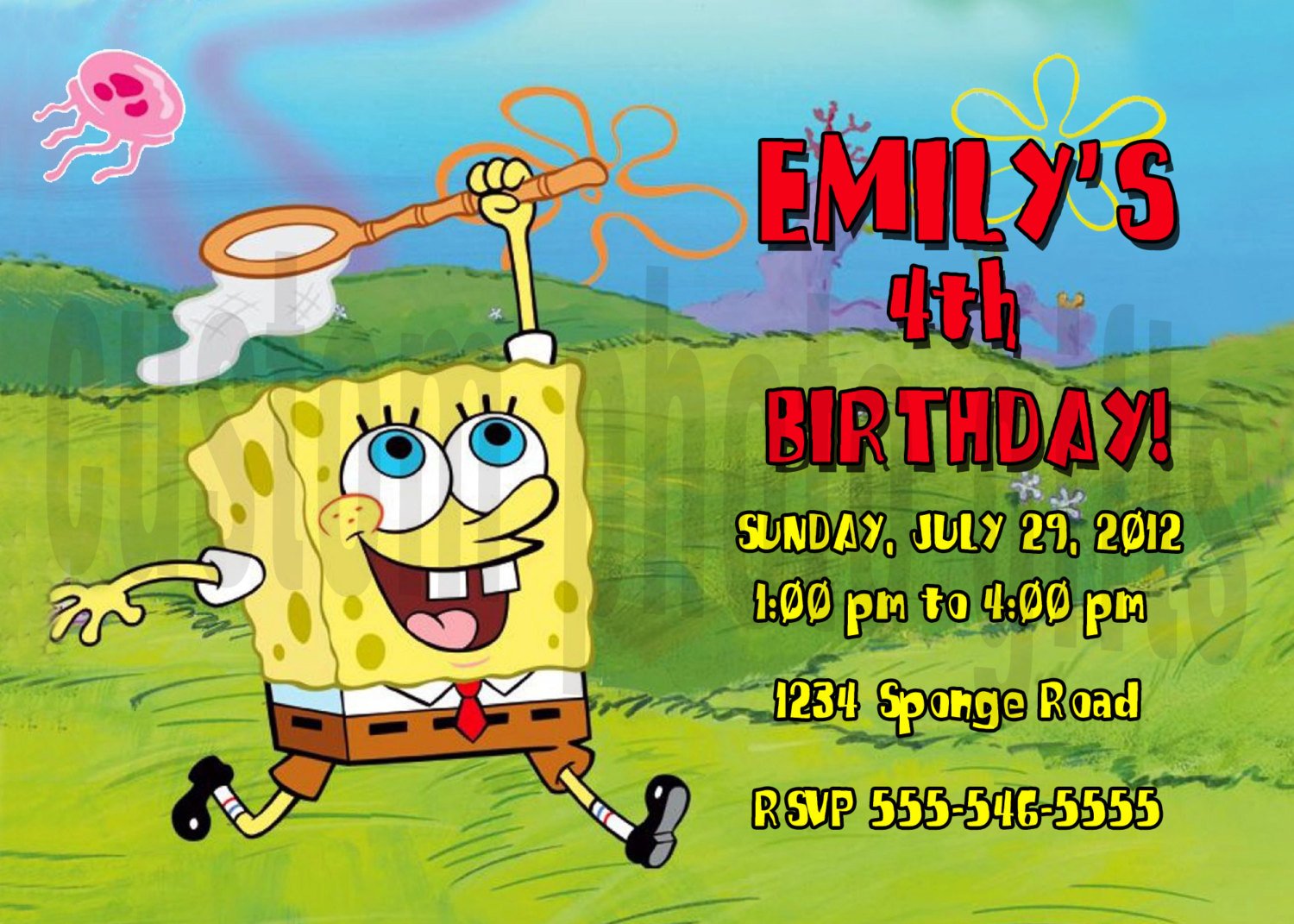 FREE Printable Spongebob 2 Years Old Birthday Party Invitations FREE 