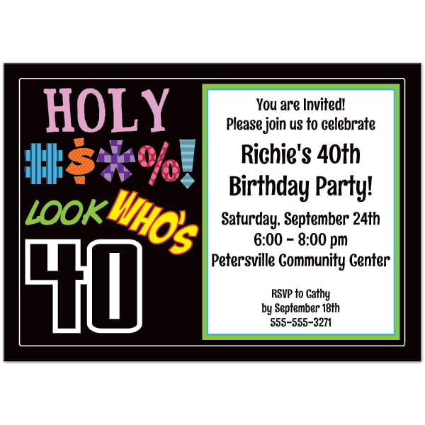 FREE Printable 40th Birthday Party Invitations Templates | FREE Invitation Templates - Drevio