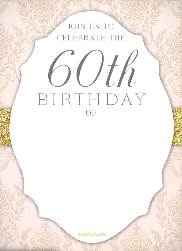 FREE Printable 60th Birthday Invitation Templates | Download Hundreds FREE  PRINTABLE Birthday Invitation Templates