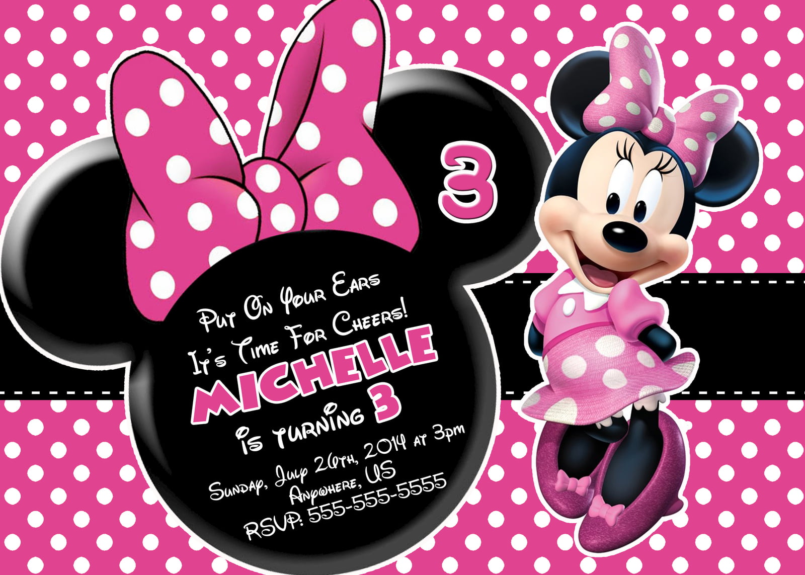 FREE Minnie Mouse Printable Birthday Invitations Download Hundreds 