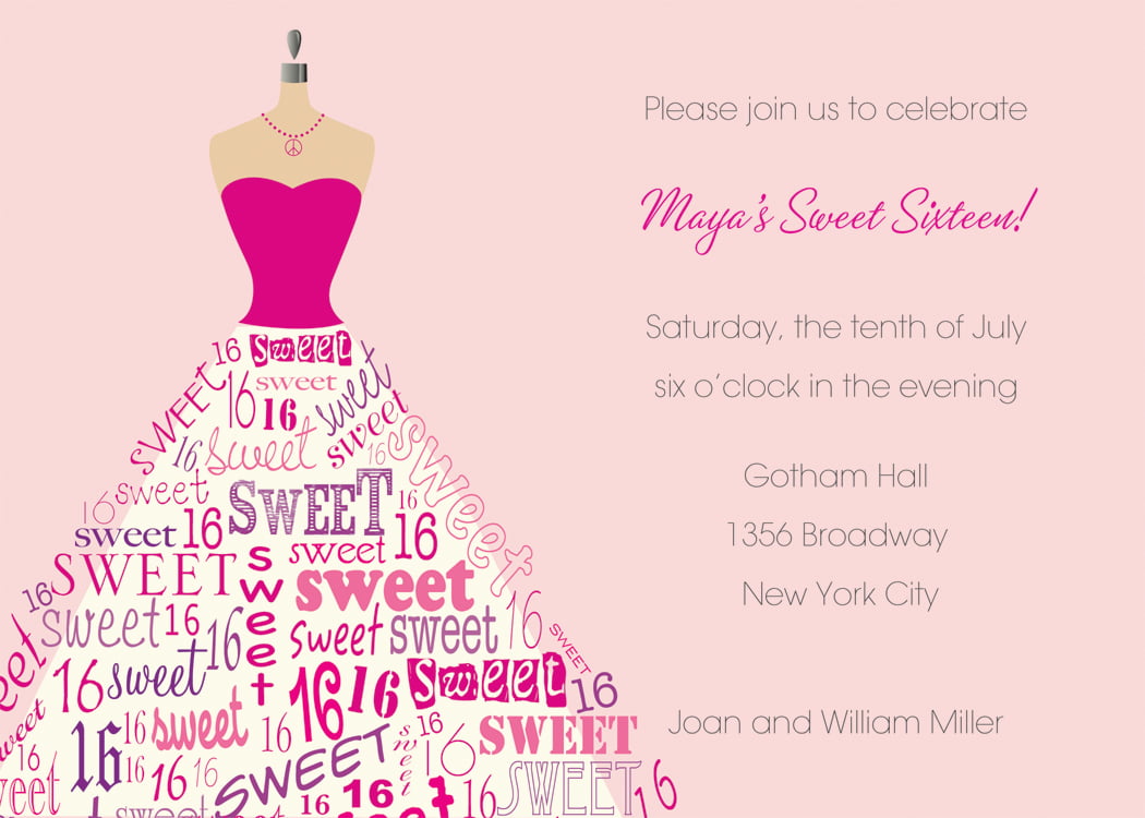 dressed up sweet 16th birthday invitations templates