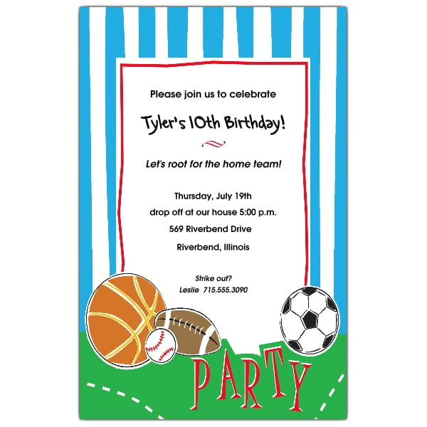 Sports Birthday Invitations Ideas – Bagvania FREE ...