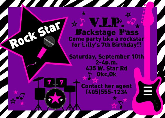 VIP ticket birthday party invitations templates free download
