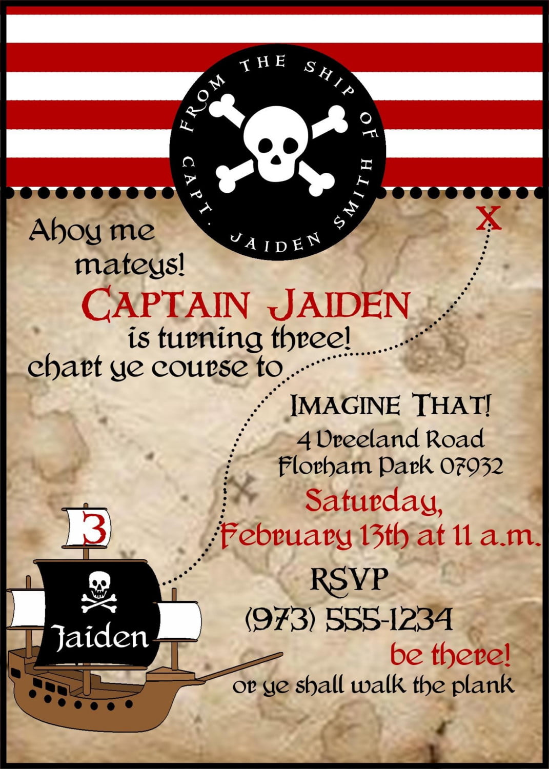 Pirate Birthday Party Invitations Free Printable