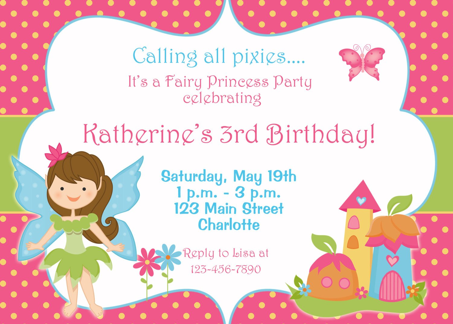 fairy free birthday invitations templates printable