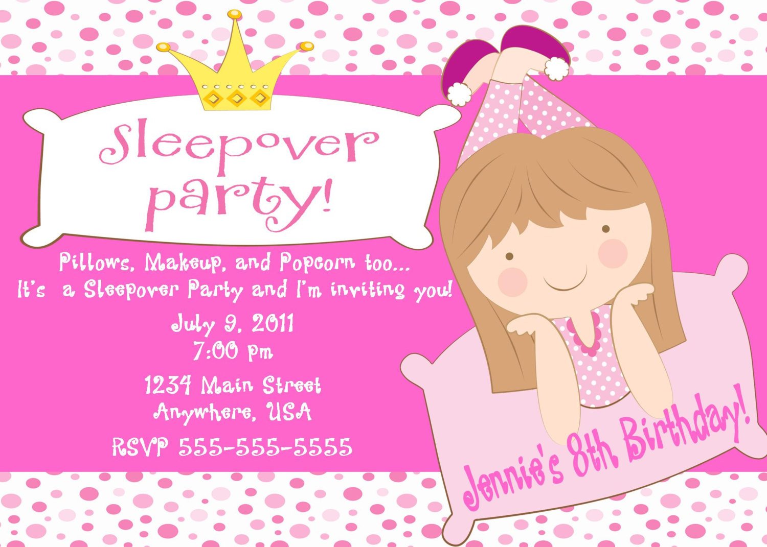 Printable Birthday Invitations For Girls FREE Template Download 