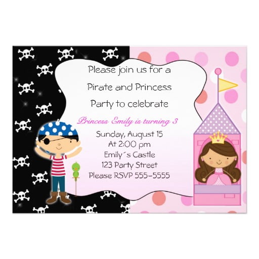 girls free printable pirates birthday party invitations