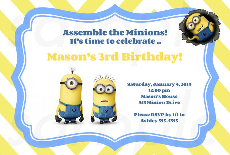 FREE Printable Minion Birthday Party Invitations Ideas ...