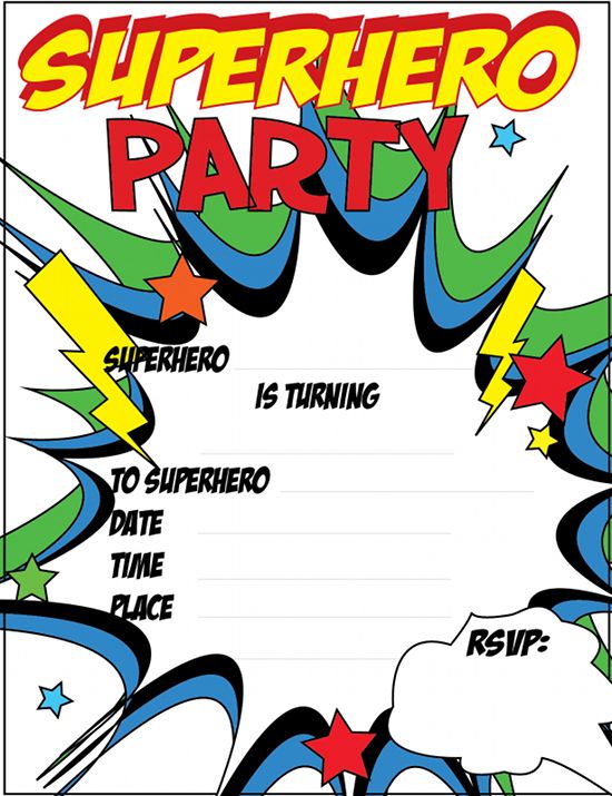 Superhero Birthday Invitations Templates 4