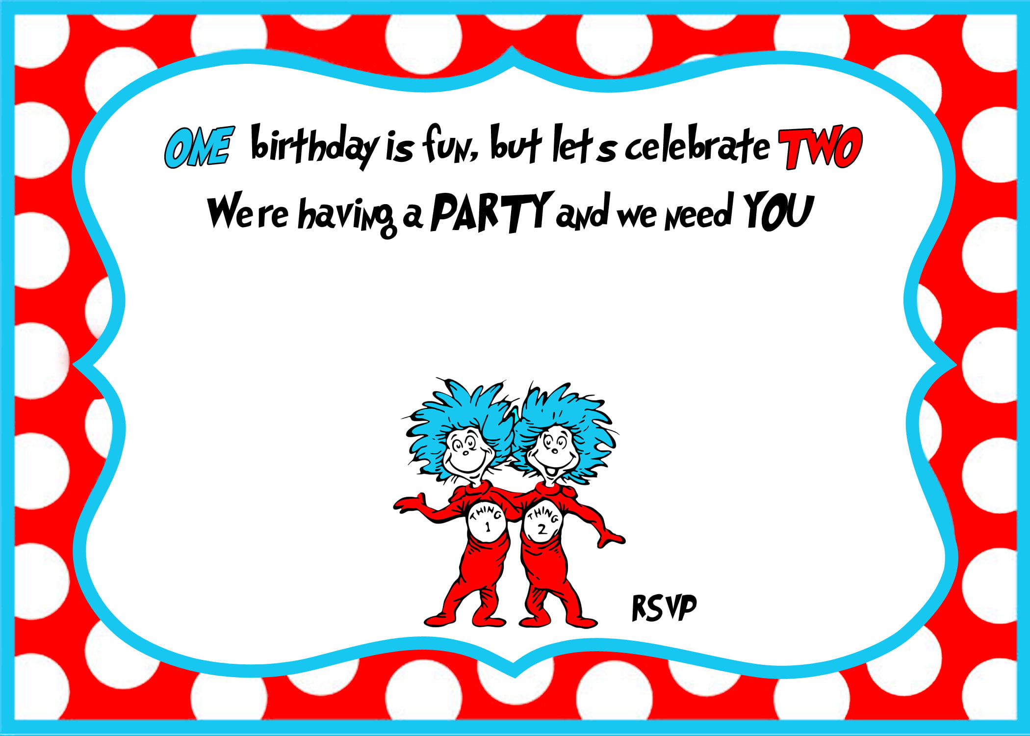 Free Printable Dr Seuss Birthday Invitations 2