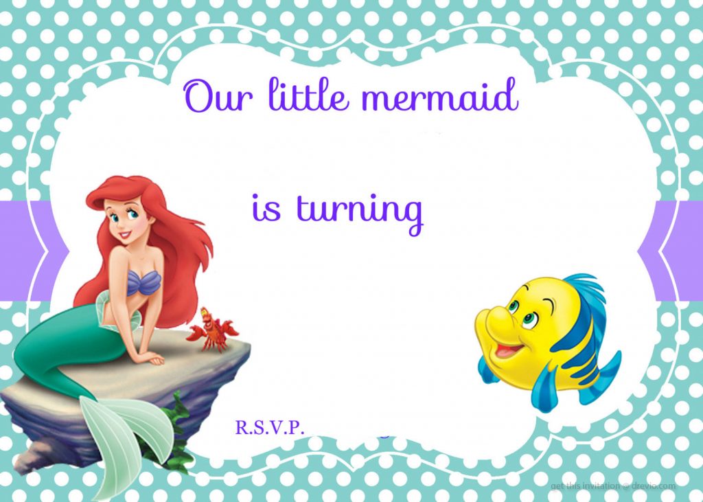 Little Mermaid Birthday Invitation Template Free