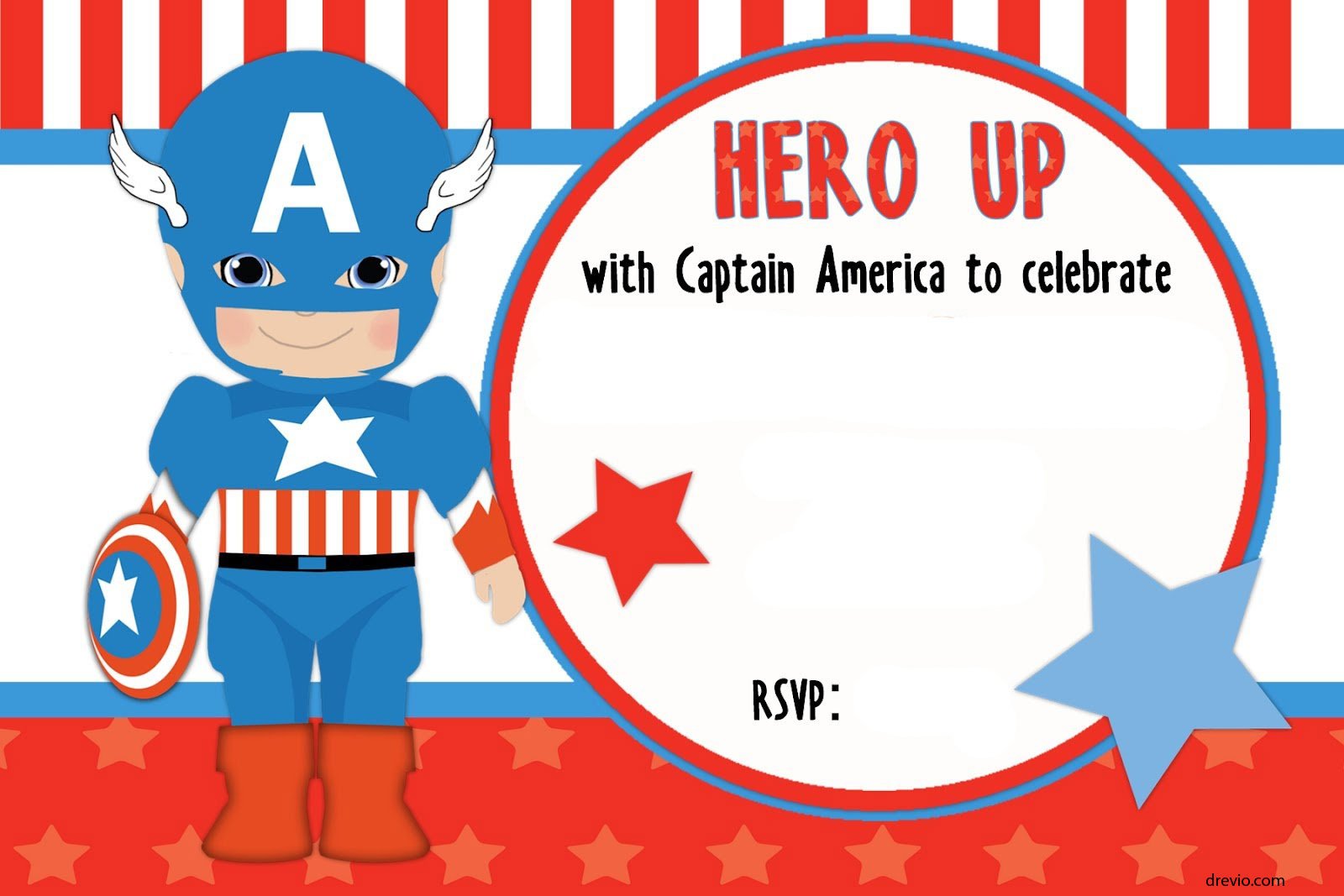 Free Captain America Birthday Invitation Template Free Printable 