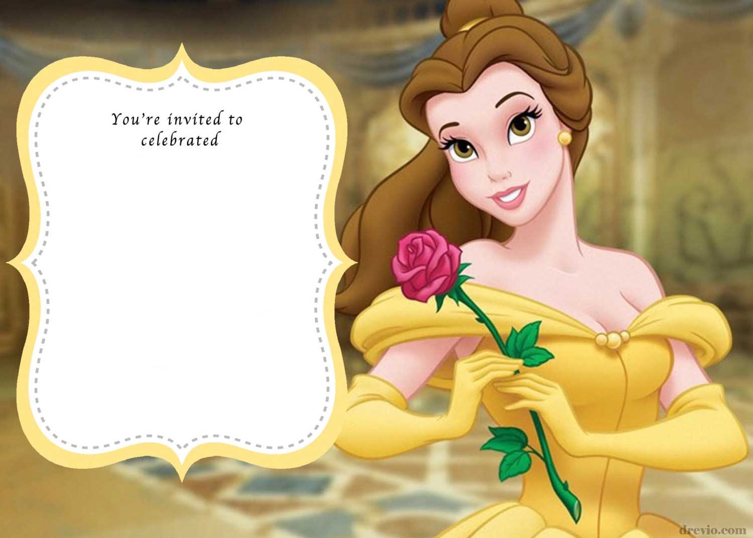 Disney Beauty and the Beast birthday invitation-PRINTABLE
