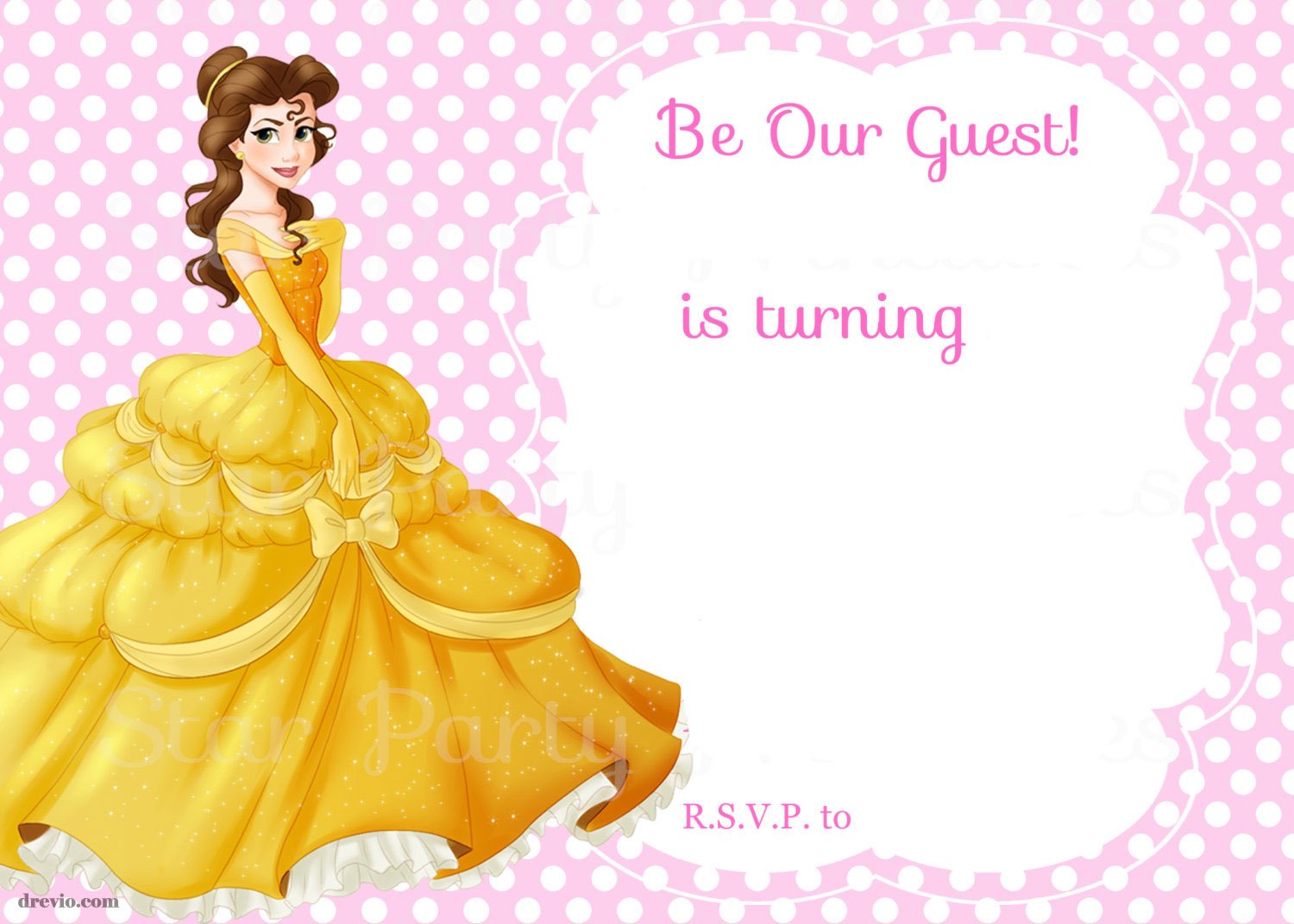 Free Printable Beauty and the Beast Royal Invitation Template | FREE