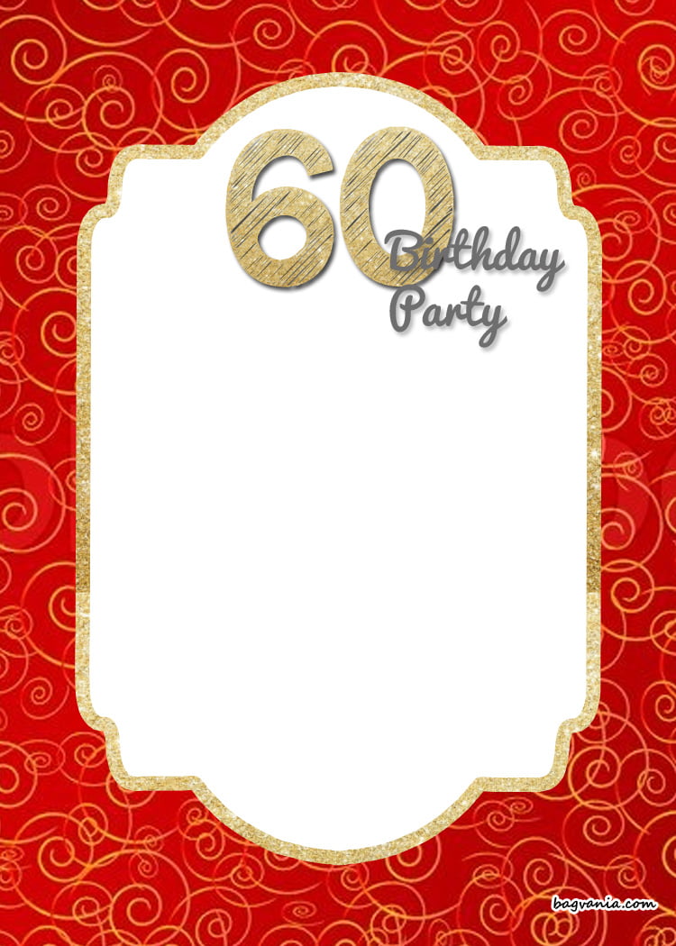 FREE Printable 60th Birthday Invitation Templates DREVIO