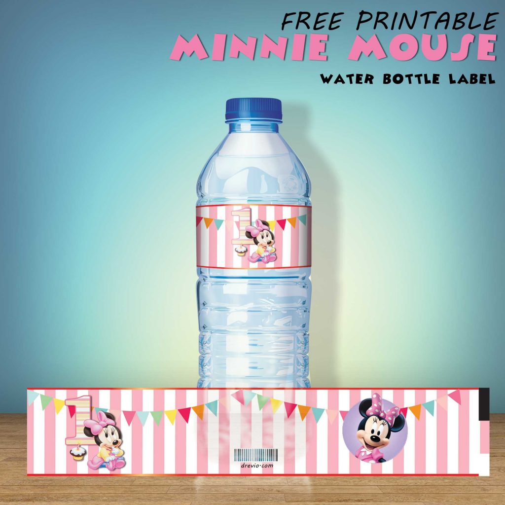 FREE Minnie Mouse Water Bottle Label DREVIO