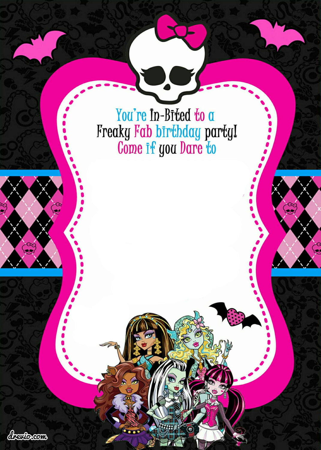 FREE Printable Monster High Birthday Invitations Download Hundreds 