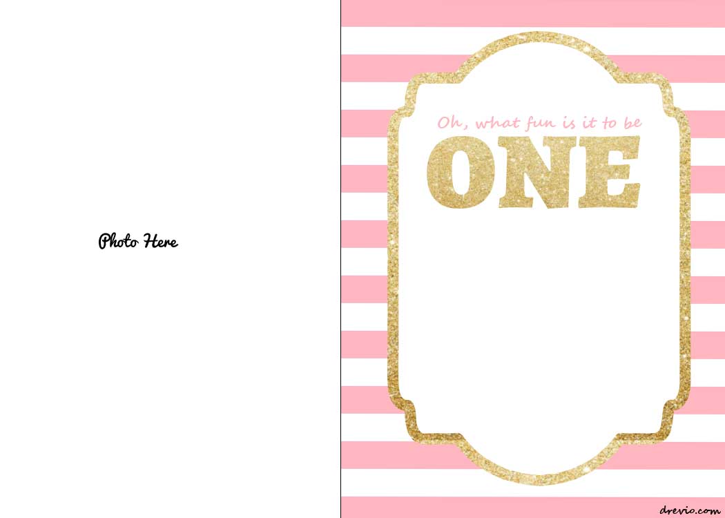 Pink and Gold Baby Shower Invitations Templates Designs ...
