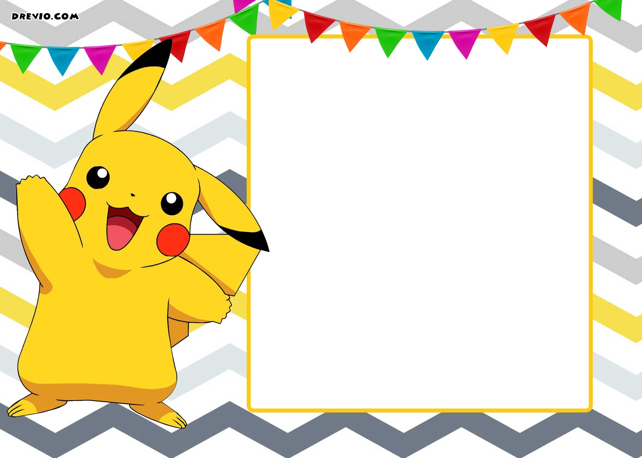 FREE Printable Pokemon Pikachu Birthday Invitation jpg 2100 1500 Decoracion Cumplea os