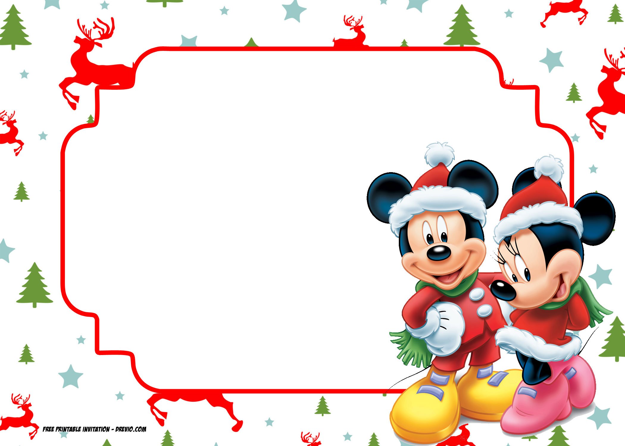 Free Printable Mickey Mouse Christmas Cards