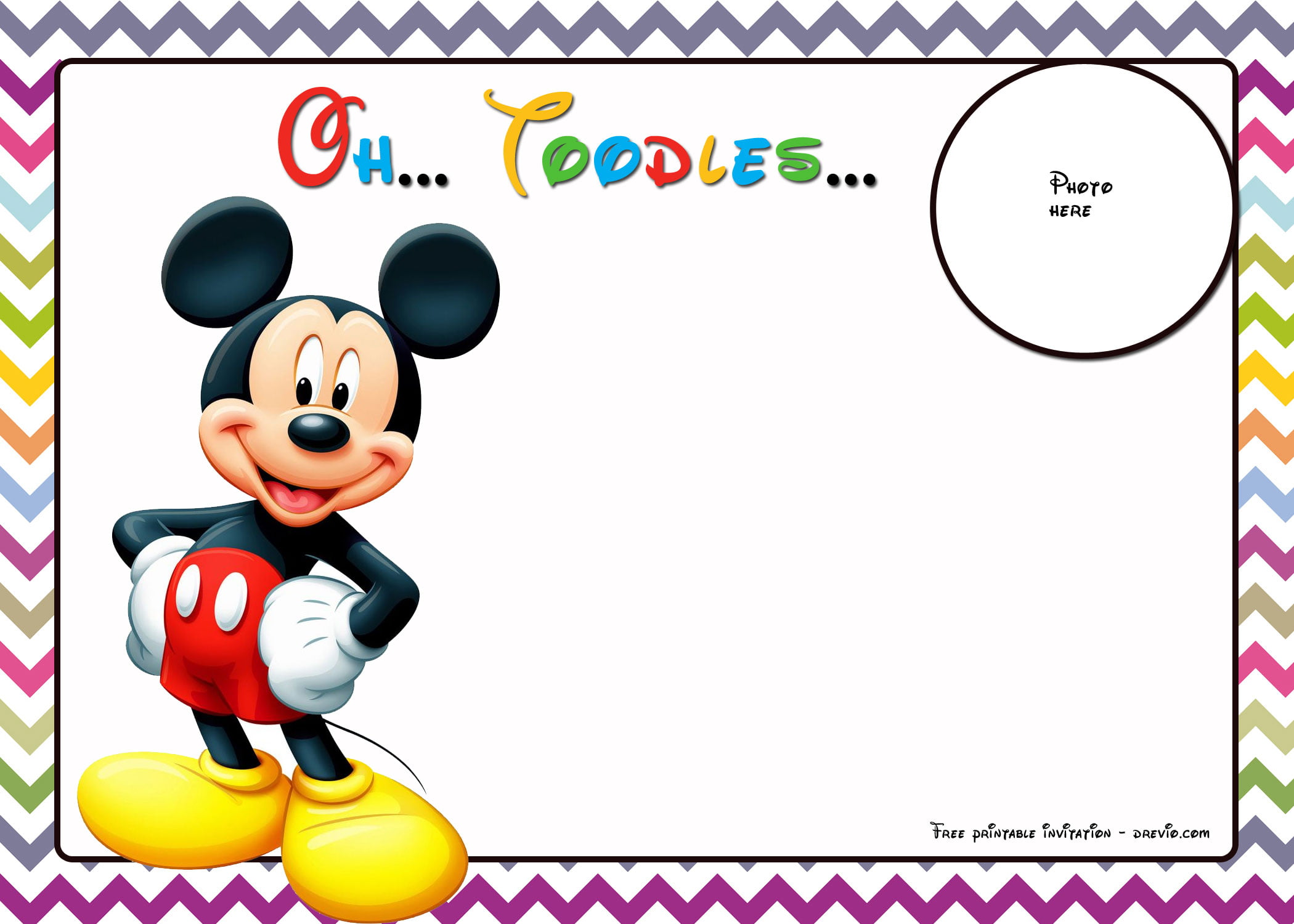 Mickey Mouse Invitation Template from www.drevio.com