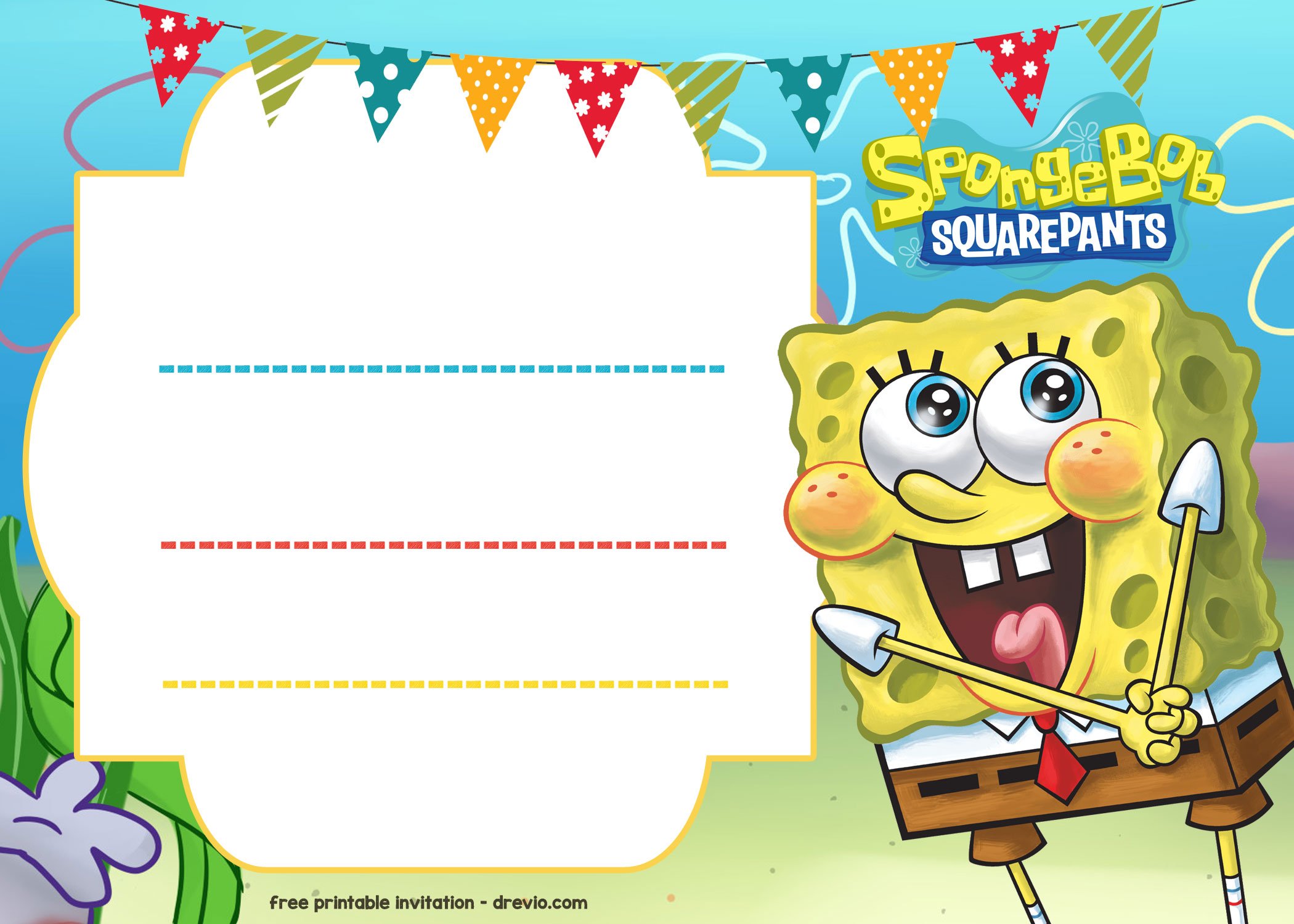 Spongebob Birthday Invitation Template Free