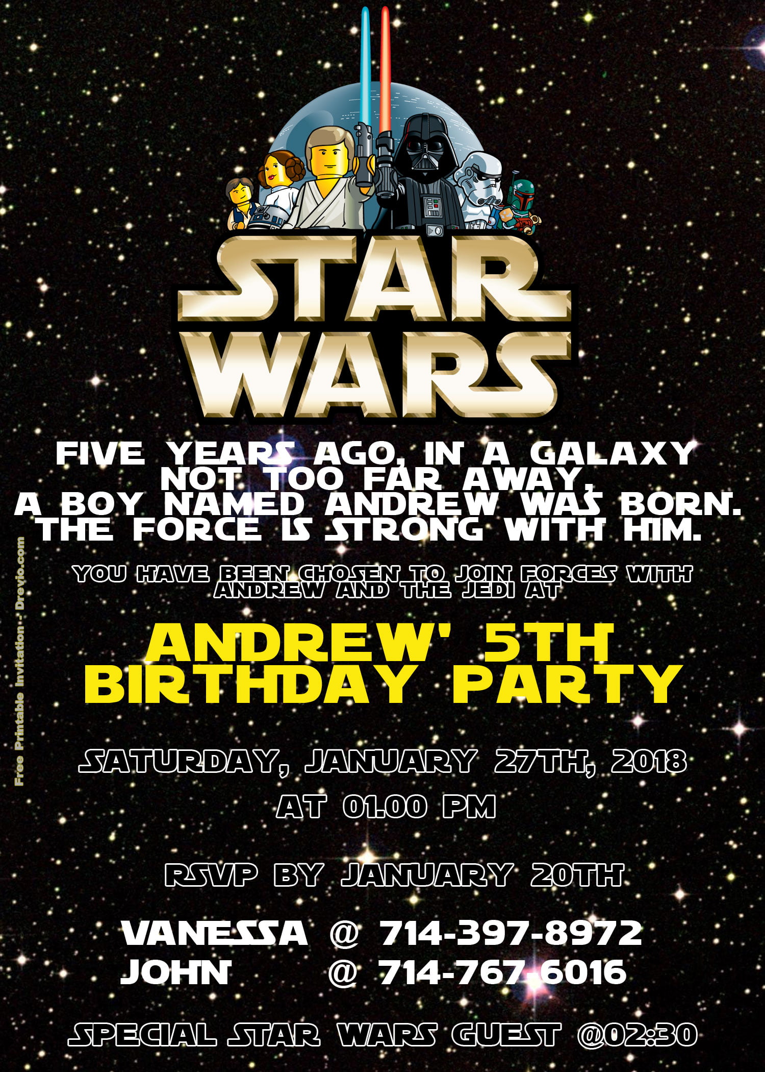 free lego star wars birthday invitation psd download | download