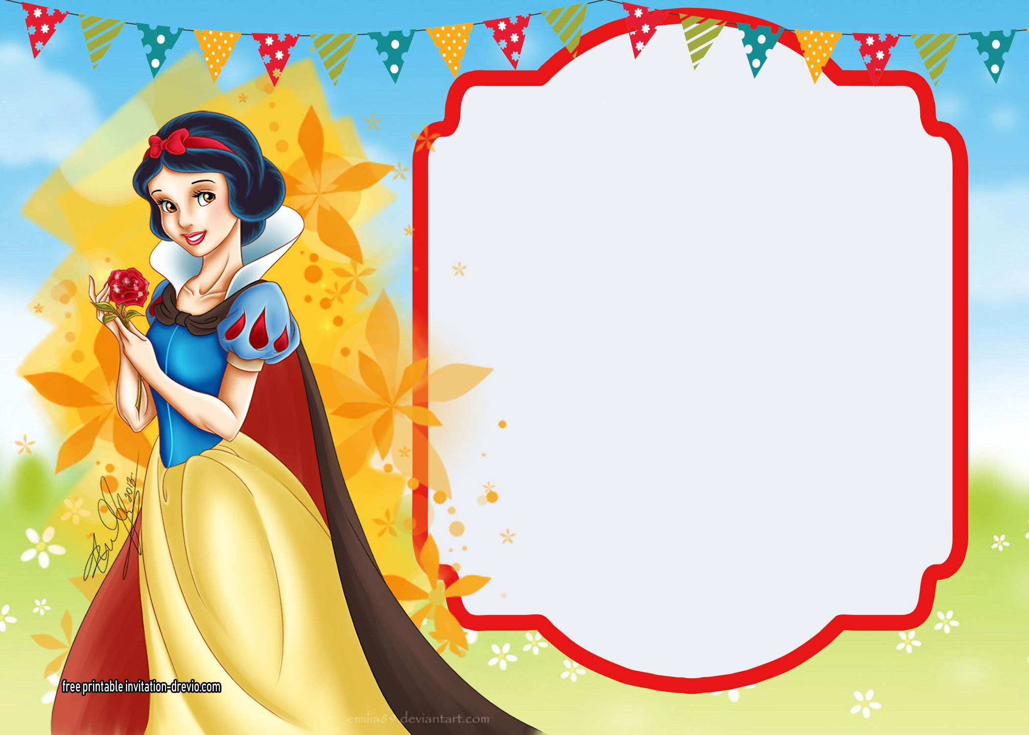 Free Snow White Invitation Template Printable Templates