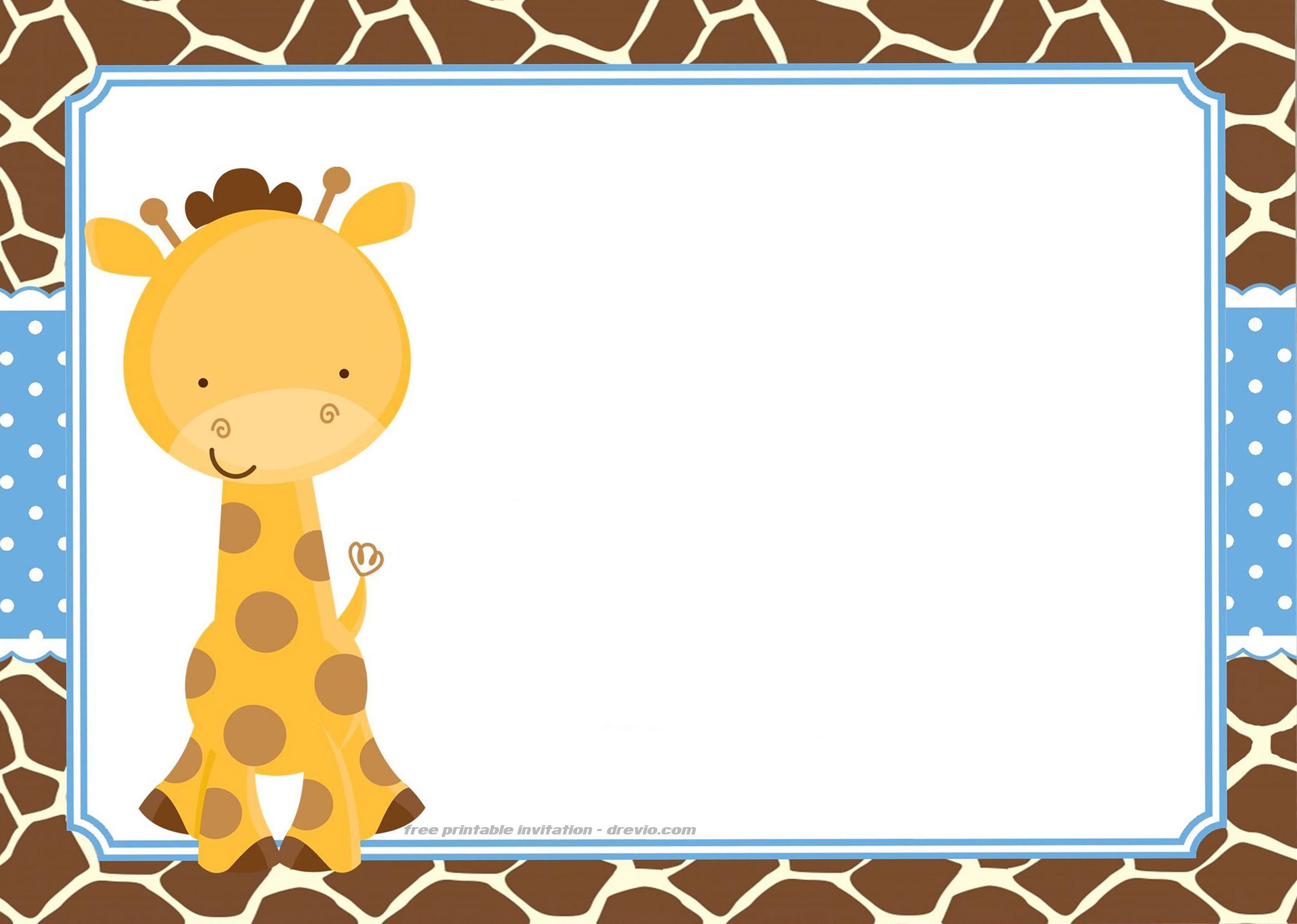 FREE Giraffe Birthday and Baby Shower Invitation Templates ...