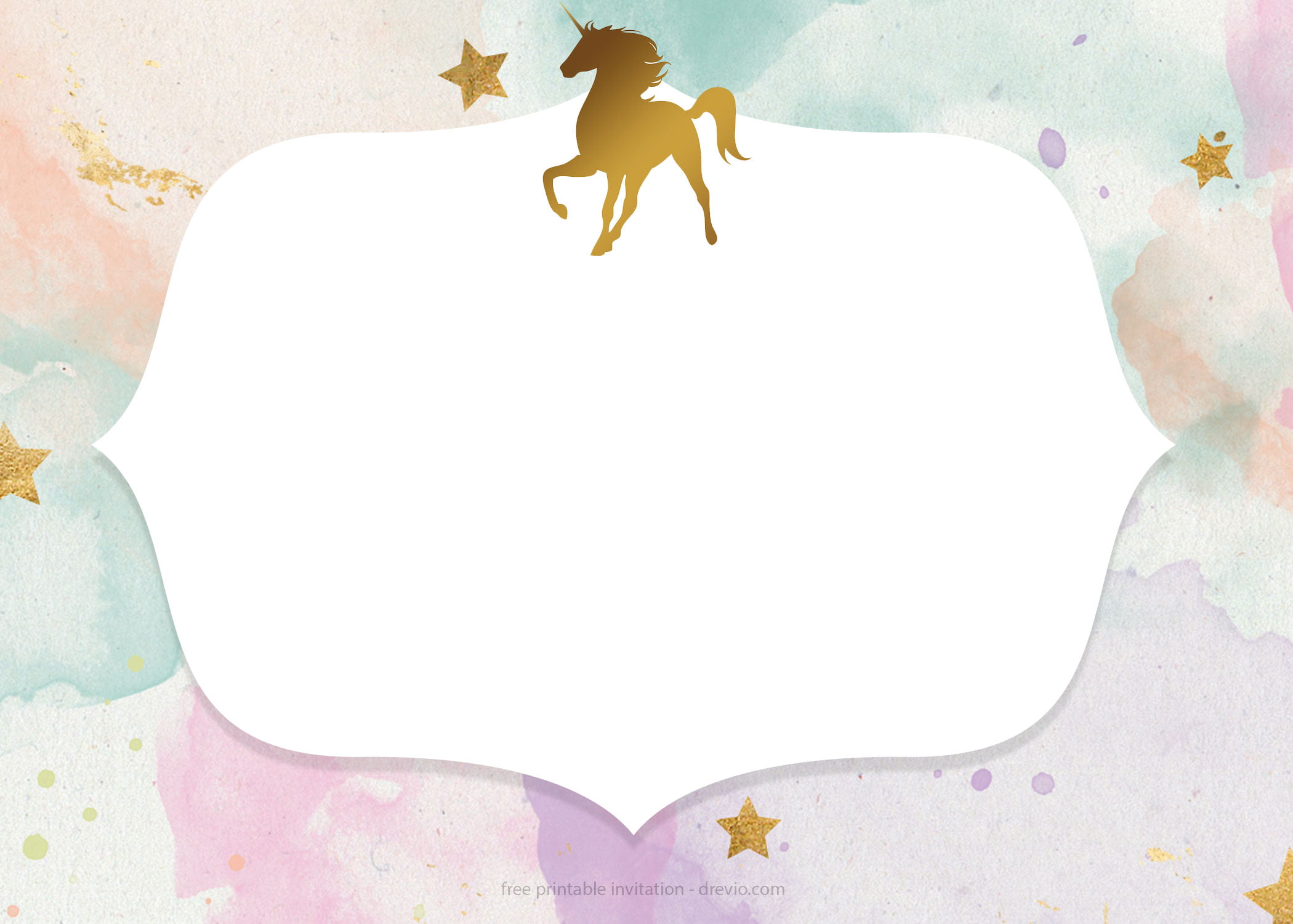 Free Whimsical Pastel Unicorn Birthday Invitation Templates Download