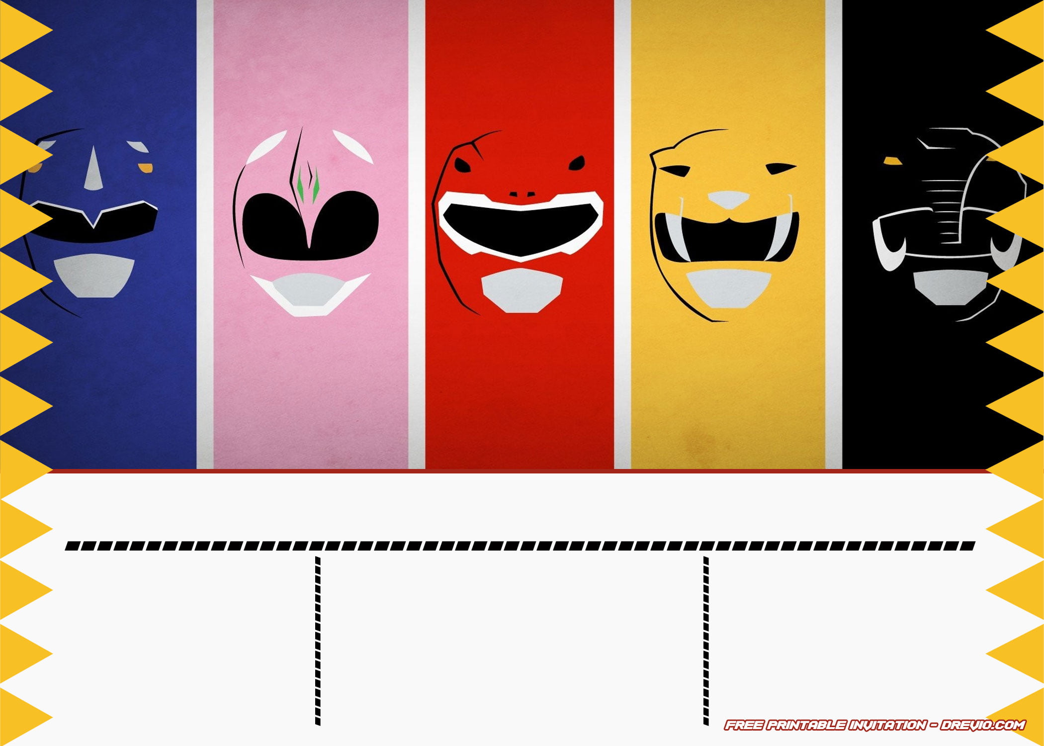 Power Rangers Invitation Template Free