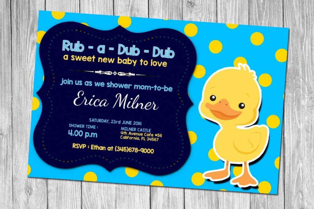 Free Rubber Duck Baby Shower Invitation Template