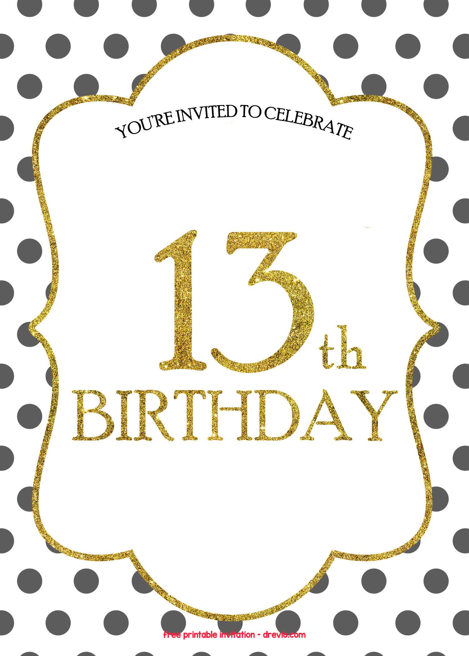 FREE 13th Birthday Invitations Templates Download Hundreds FREE 
